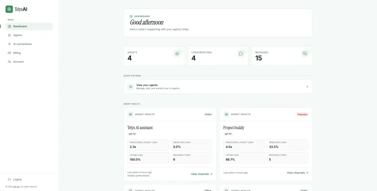 Screenshot of TelyxAI